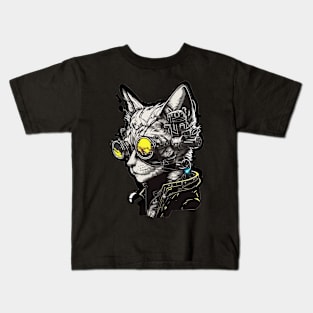 Cyberpunk Cat Kids T-Shirt